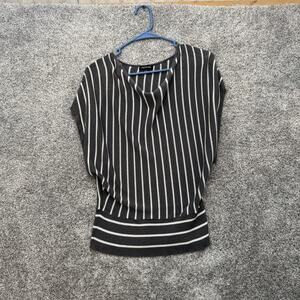 Notation Sweater Womens Small Batwing Sleeve Draped Neckline Stripe Pullover Top